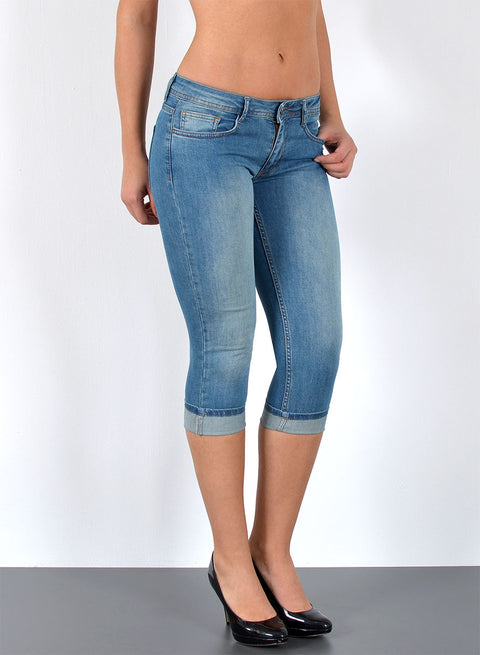 Low Waist Damen Capri Jeans