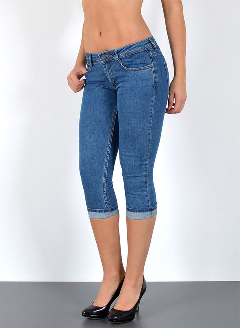 Low Waist Damen Capri Jeans