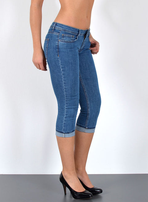 Low Waist Damen Capri Jeans