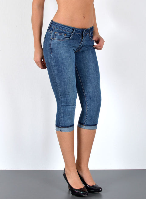 Low Waist Damen Capri Jeans