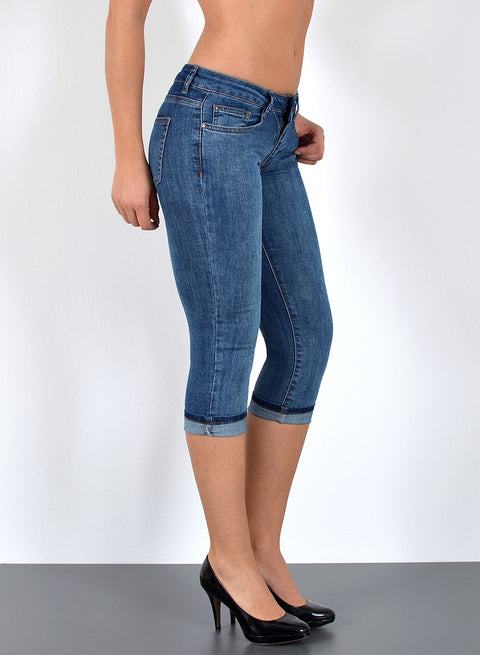 Low Waist Damen Capri Jeans