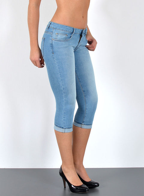 Low Waist Damen Capri Jeans