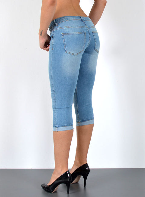 Low Waist Damen Capri Jeans