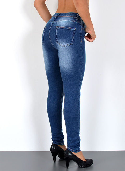 High Waist Skinny Jeans mit Stretch bis Übergröße