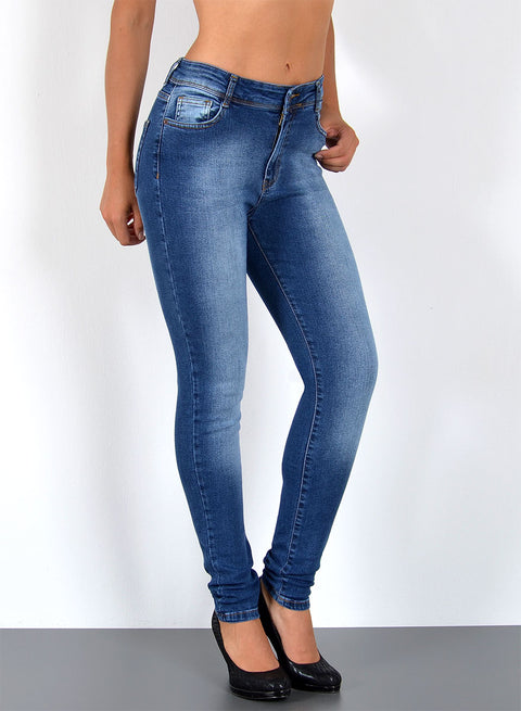 High Waist Skinny Jeans mit Stretch bis Übergröße