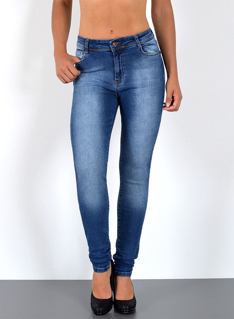 High Waist Skinny Jeans mit Stretch bis Übergröße