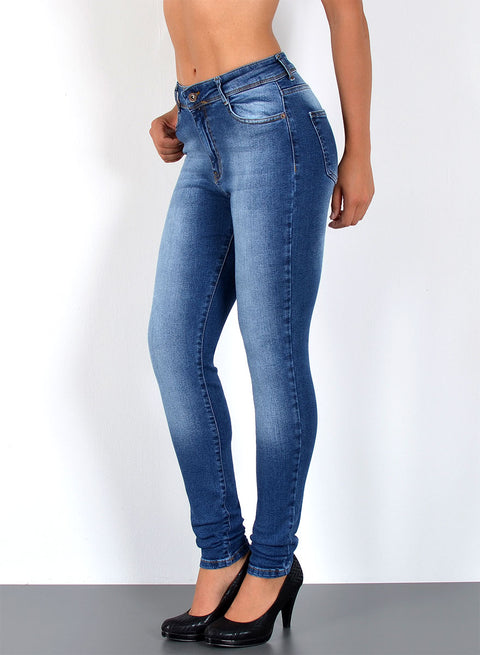 High Waist Skinny Jeans mit Stretch bis Übergröße