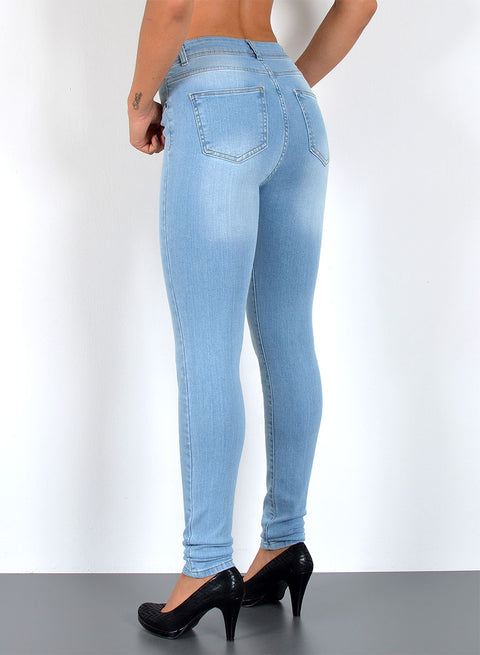 High Waist Skinny Jeans mit Stretch bis Übergröße