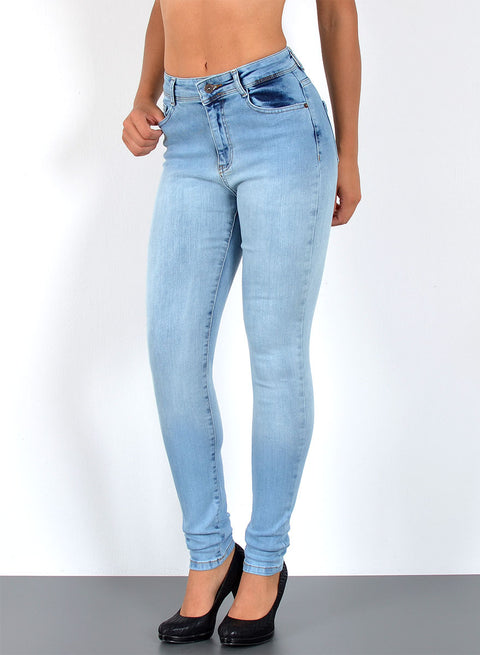 High Waist Skinny Jeans mit Stretch bis Übergröße