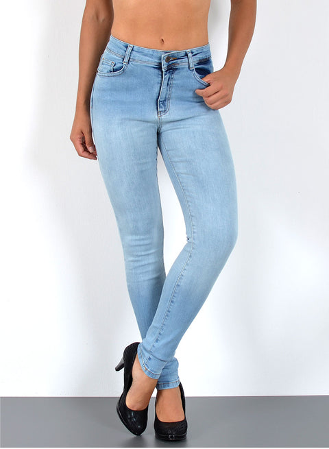 High Waist Skinny Jeans mit Stretch bis Übergröße