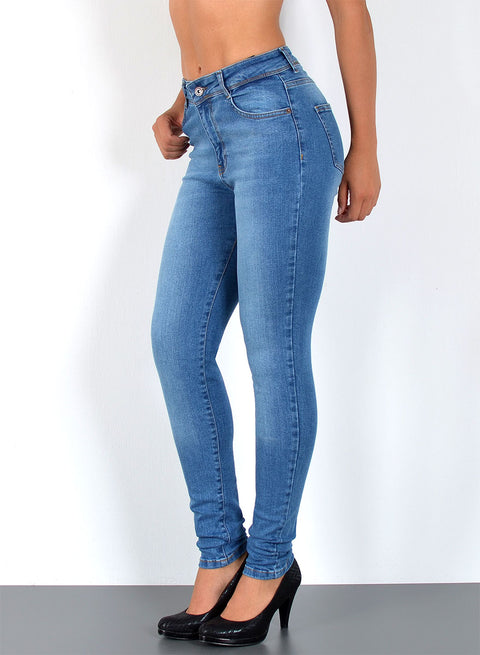 High Waist Skinny Jeans mit Stretch bis Übergröße