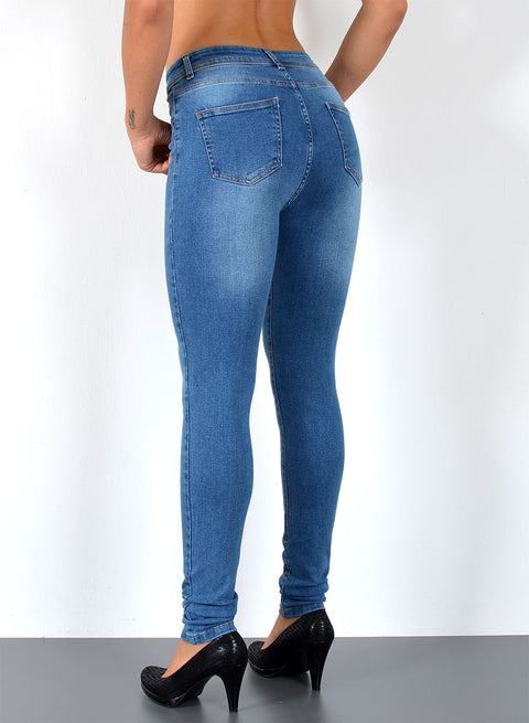 High Waist Skinny Jeans mit Stretch bis Übergröße