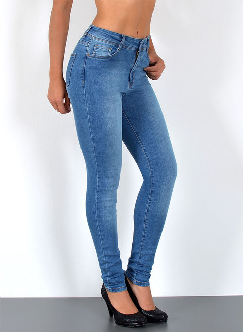 High Waist Skinny Jeans mit Stretch bis Übergröße