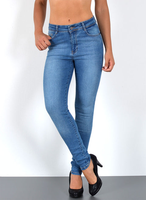 High Waist Skinny Jeans mit Stretch bis Übergröße