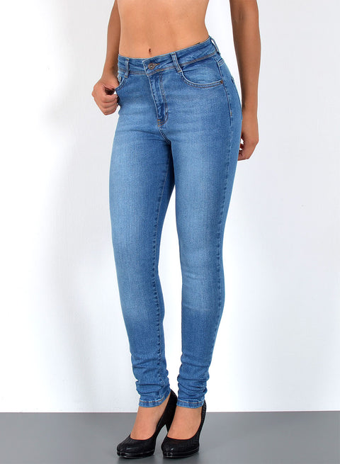 High Waist Skinny Jeans mit Stretch bis Übergröße