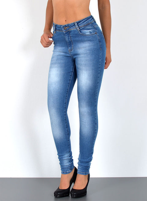 High Waist Skinny Jeans mit Stretch bis Übergröße