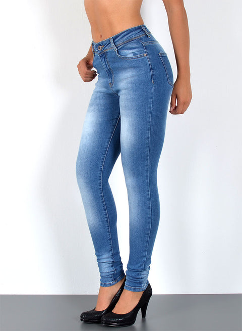 High Waist Skinny Jeans mit Stretch bis Übergröße