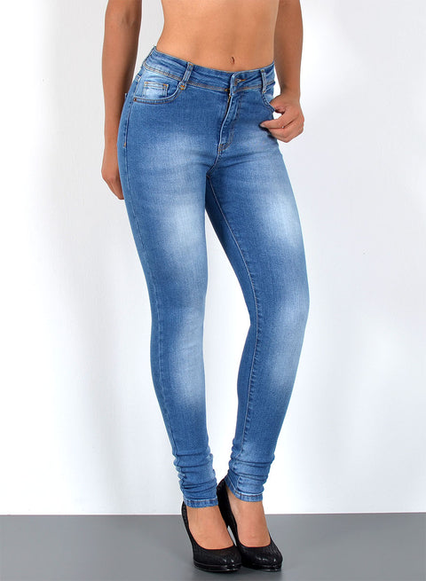 High Waist Skinny Jeans mit Stretch bis Übergröße