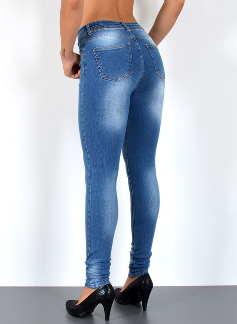 High Waist Skinny Jeans mit Stretch bis Übergröße