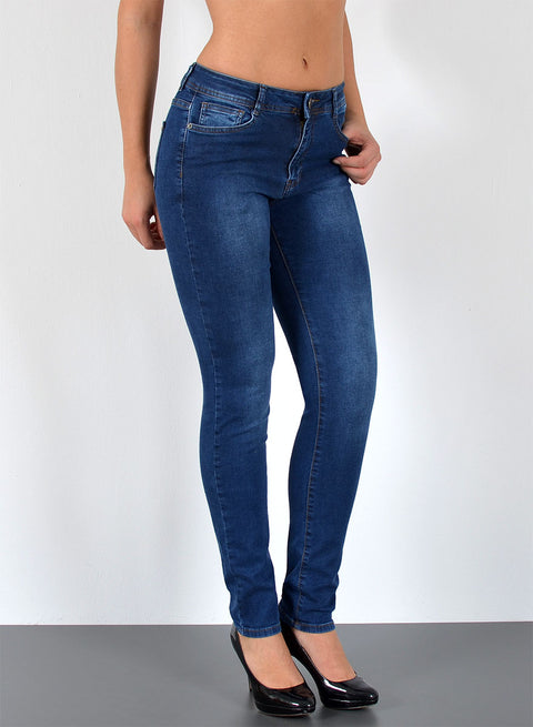 Damen High Waist Jeans Skinny Leg mit Stretch