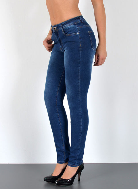 Damen High Waist Jeans Skinny Leg mit Stretch