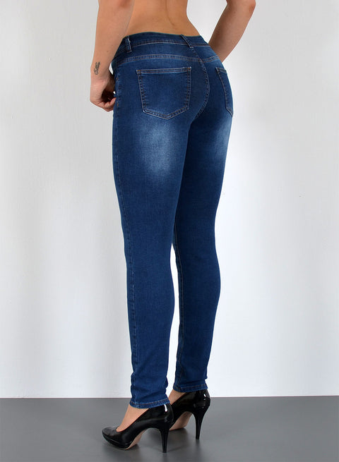 Damen High Waist Jeans Skinny Leg mit Stretch