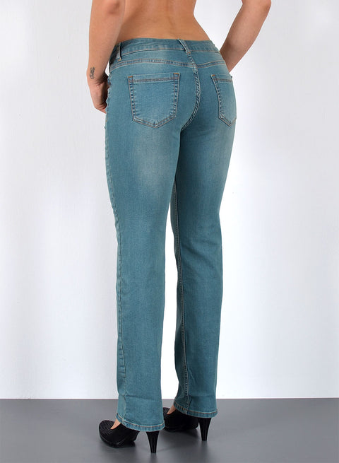 High Waist Straight Jeans Damen mit hohem Bund und Stretch bis Plussize