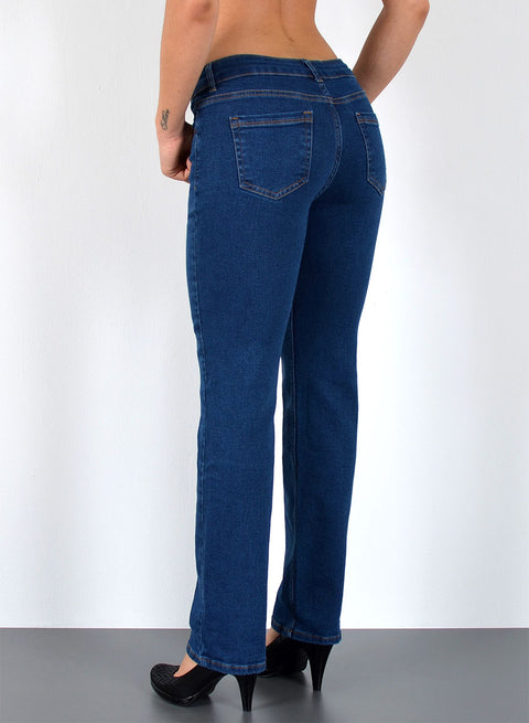 High Waist Jeans Straight aus weichem Baumwollstoff