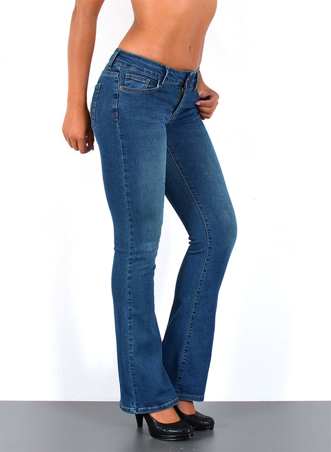 Low Waist Bootcut Jeans mit Schmetterling Patches