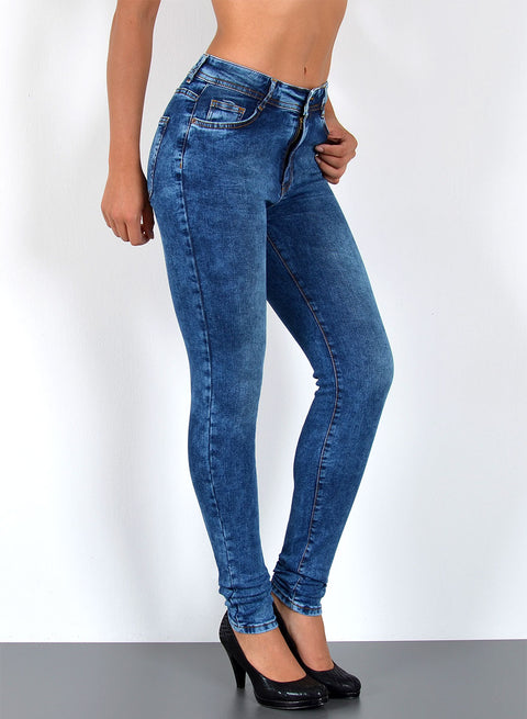 High Waist Skinny Jeans mit Stretch bis Übergröße