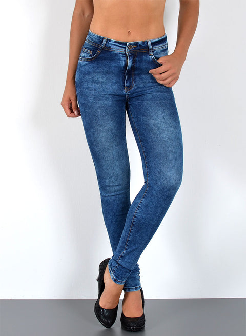 High Waist Skinny Jeans mit Stretch bis Übergröße