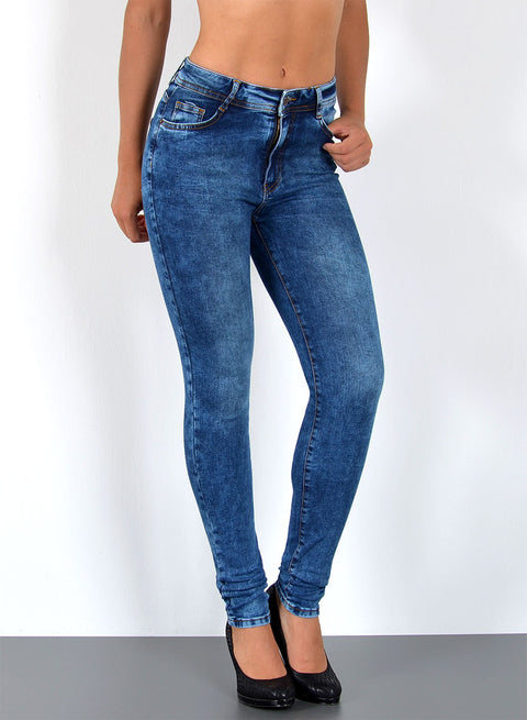 High Waist Skinny Jeans mit Stretch bis Übergröße