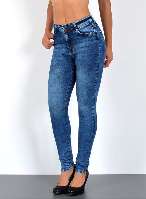 High Waist Skinny Jeans mit Stretch bis Übergröße