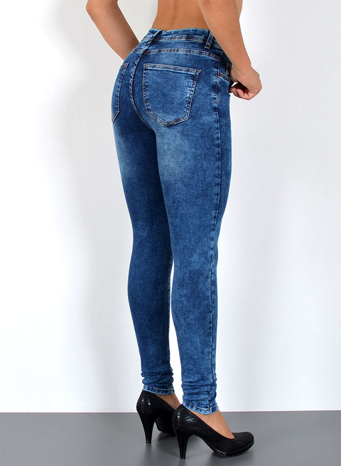 High Waist Skinny Jeans mit Stretch bis Übergröße