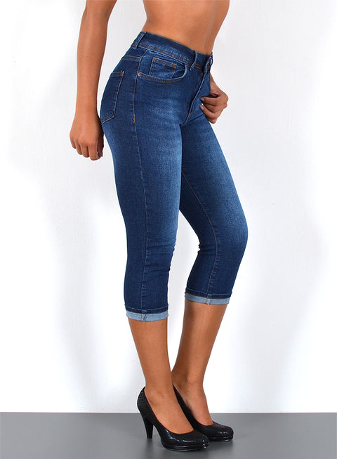 3/4 Capri Jeans High Rise Sommerhose