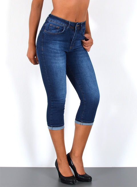 3/4 Capri Jeans High Rise Sommerhose