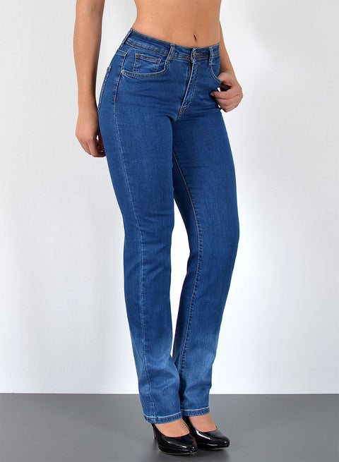 High Waist Jeanshose Straight Leg