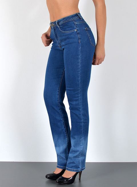 Straight Fit Jeans High Waist Hose mit Stretch bis Plussize Größe