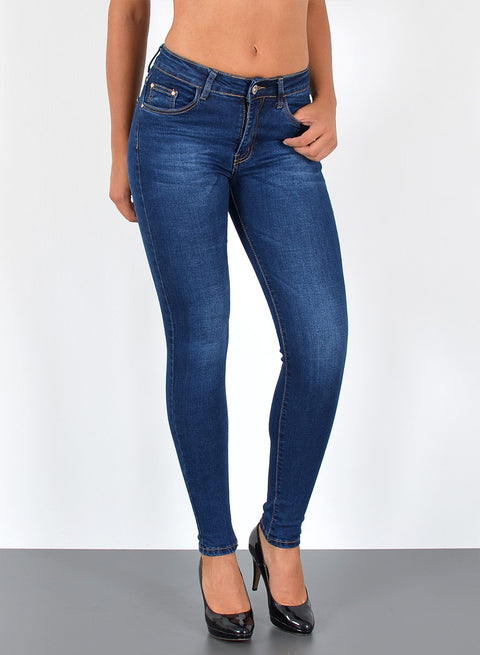 Damen High Waist Skinny Fit Jeans Destroyed Look