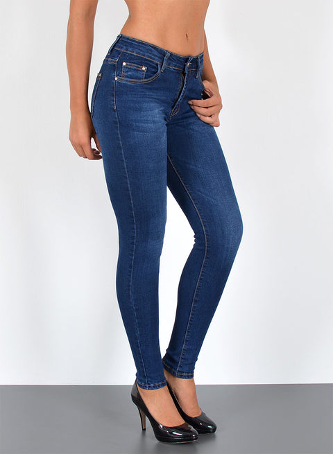 Damen High Waist Skinny Fit Jeans Destroyed Look