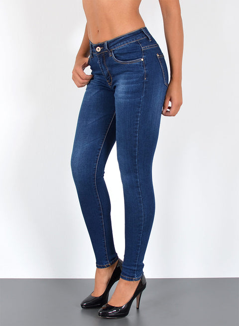 Damen High Waist Skinny Fit Jeans Destroyed Look