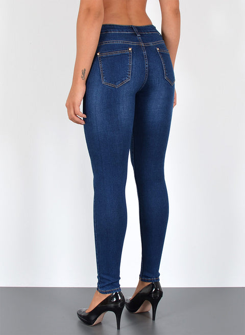 Damen High Waist Skinny Fit Jeans Destroyed Look