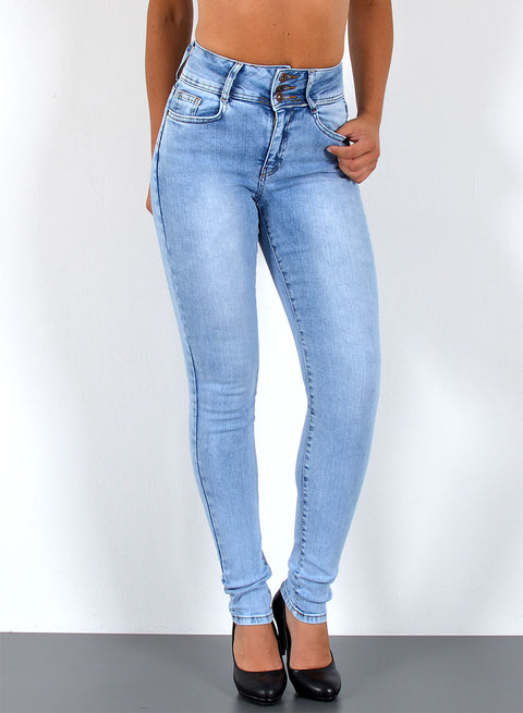 Skinny Fit Damen Jeans High Waist Hose mit Stretch bis Übergröße