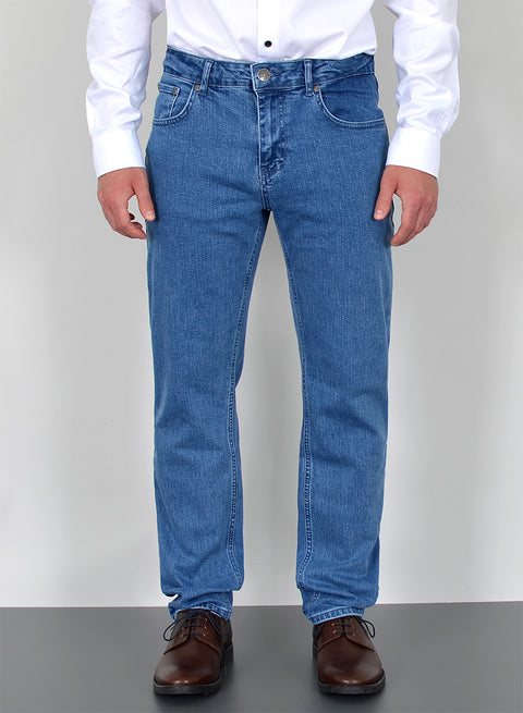 Jeans Herren Regular mit geradem Schnitt und normalem Bund