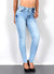 Hellblaue Skinny Fit Jeans High Waist Damen Hose