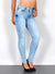 Hellblaue Skinny Fit Jeans High Waist Damen Hose