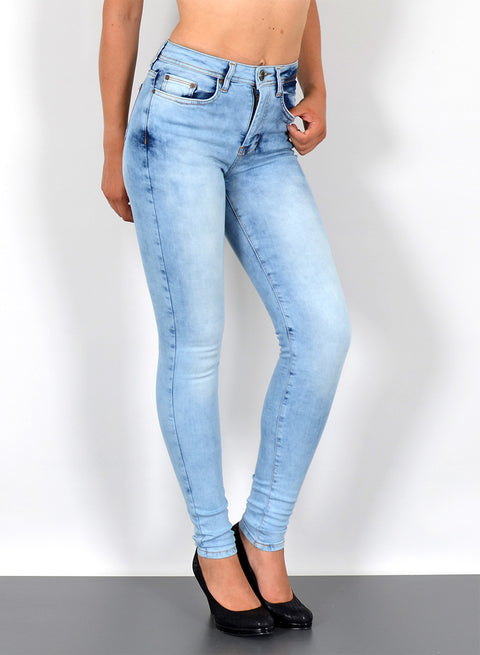 Skinny Fit Damen Jeans High Waist Hose mit Stretch bis Übergröße